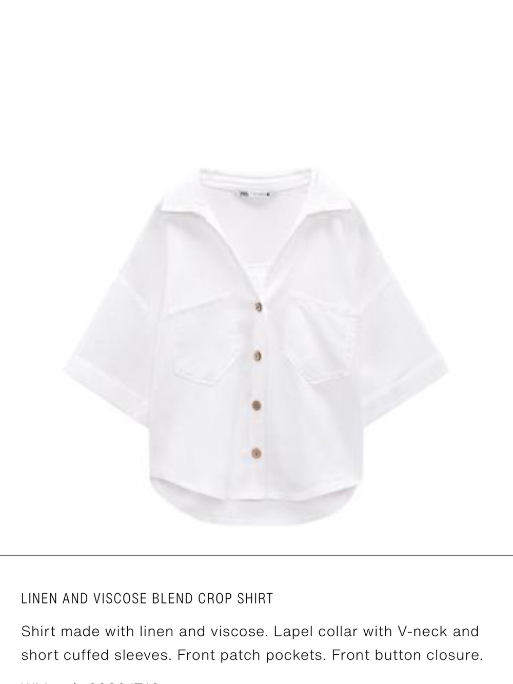 Zara linen blend shirt